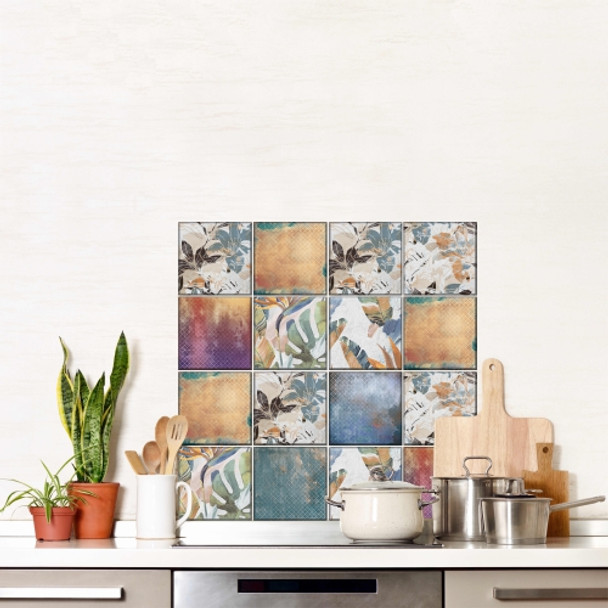 VTILE16 Vinyl Printed Wall Tile Sticker - Watercolor Palms