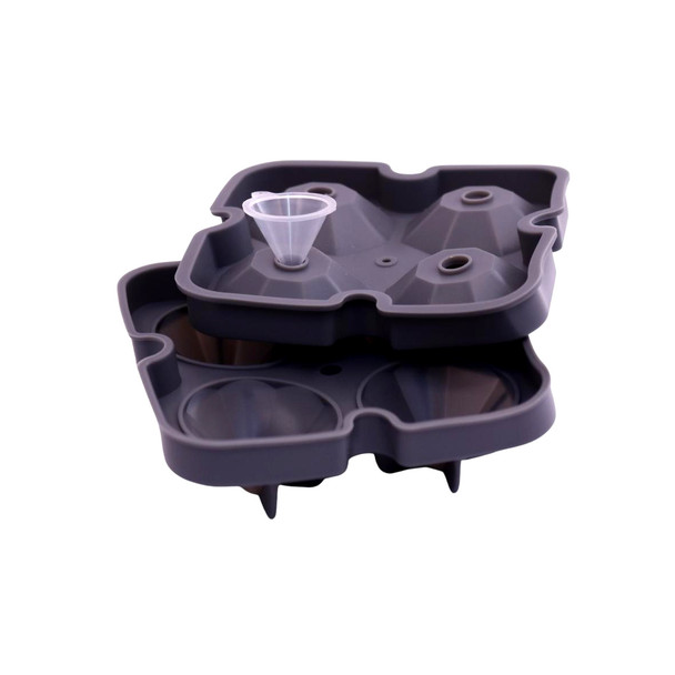 RX5013C Charcoal 4 Ice Silicone Tray - Diamond Ice