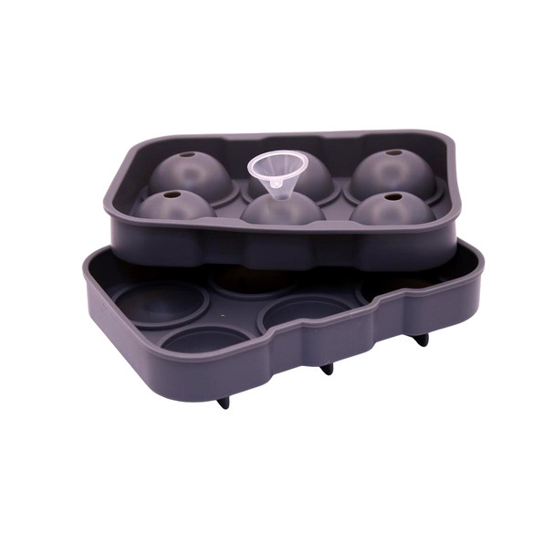 RX5001B Charcoal 6 Ice Silicone Tray - Ball Ice