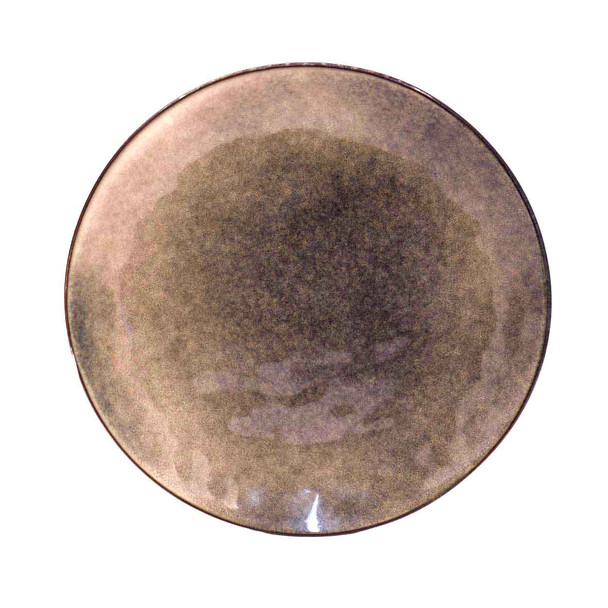 A6038 Charcoal And Gold Ceramic Dinner Plate