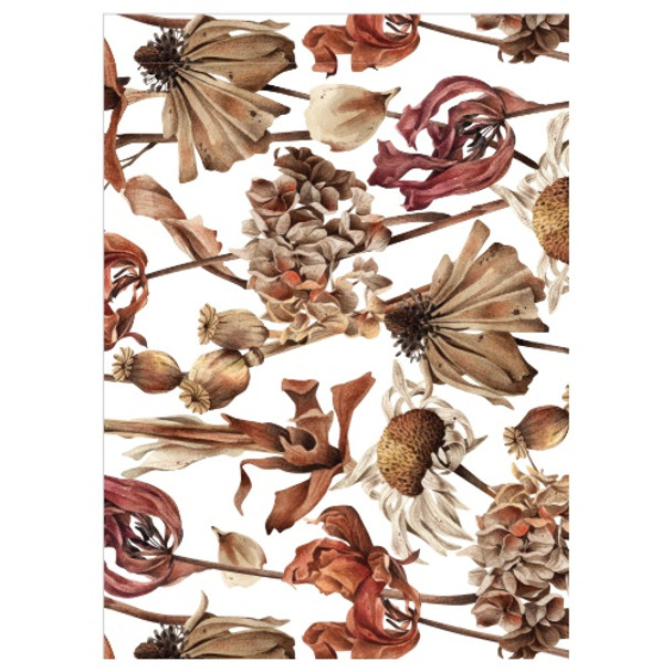 PVCTCMDBOT1 Medium PVC Table Cover - Dried Botanical White