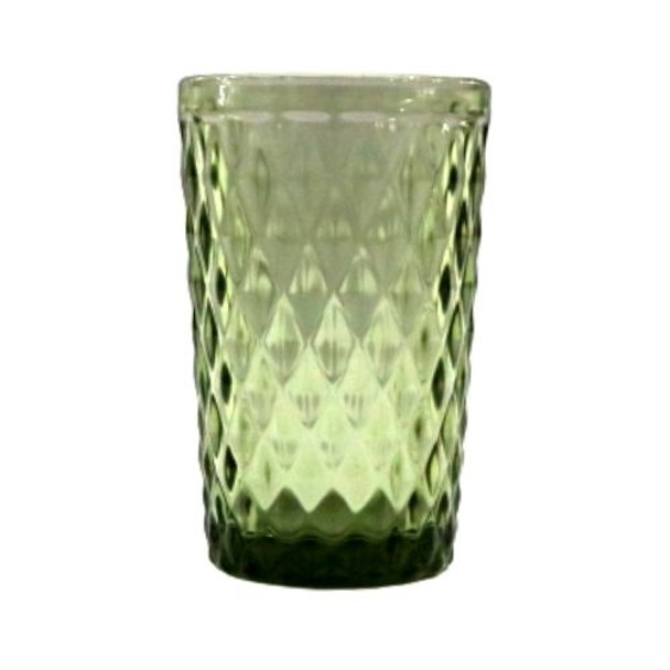 GLASS005 Green Small Diamond Drink Glass Box of 6