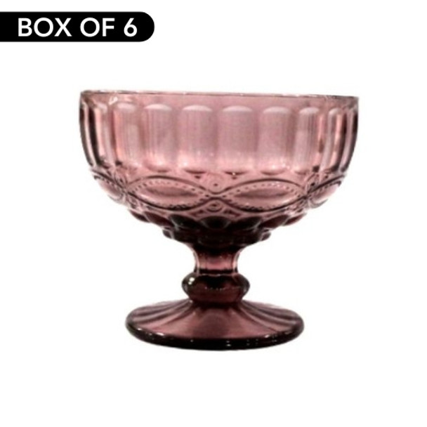 BOWL007 Purple Glass Bowl Box Of 6