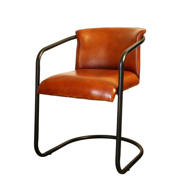 NW18 Leather Iron Loop Chair