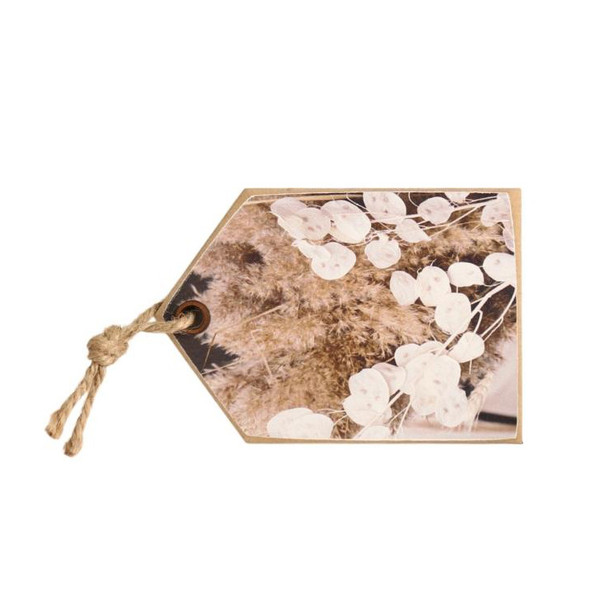 C47 Gift Wrap Tag - Pampas And Lunaria