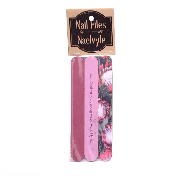 NF010 Nail File Set of Three - Protea God Is Genoeg