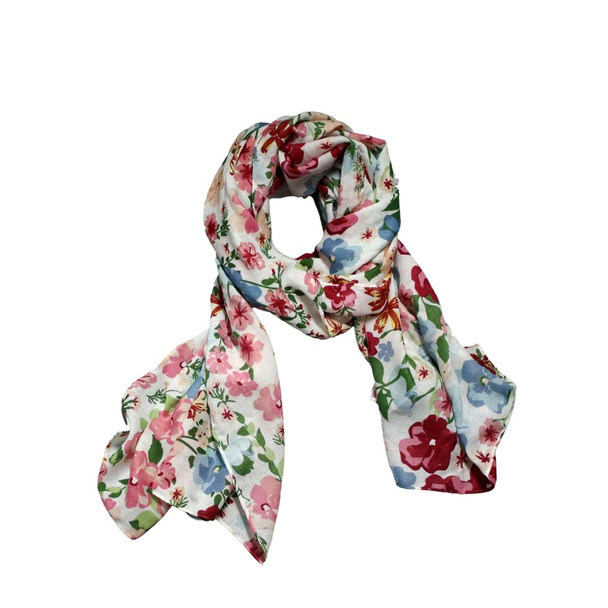 SKF6AA Polyester Scarf - Watercolour Flowers