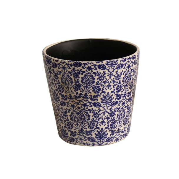 YST1593 Ceramic Pot Planter - Blue Flowers Pattern