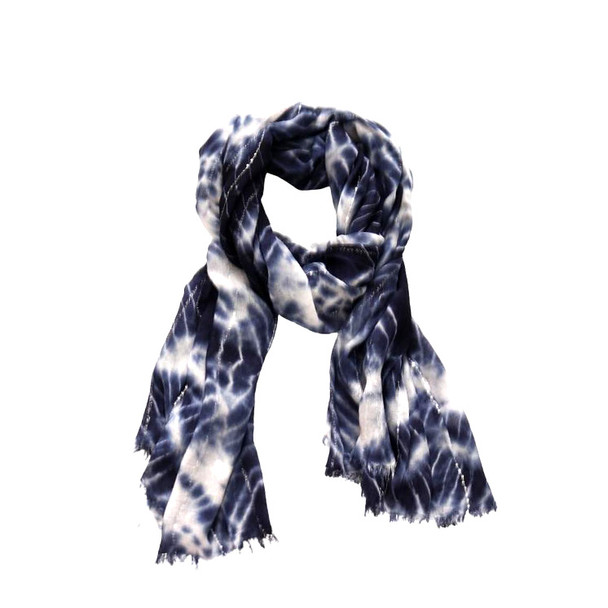 QQC1A Deep Blue Scarf With Bling