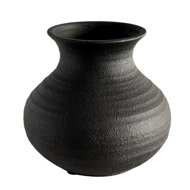 16334SA941 Small Black Ceramic Planter