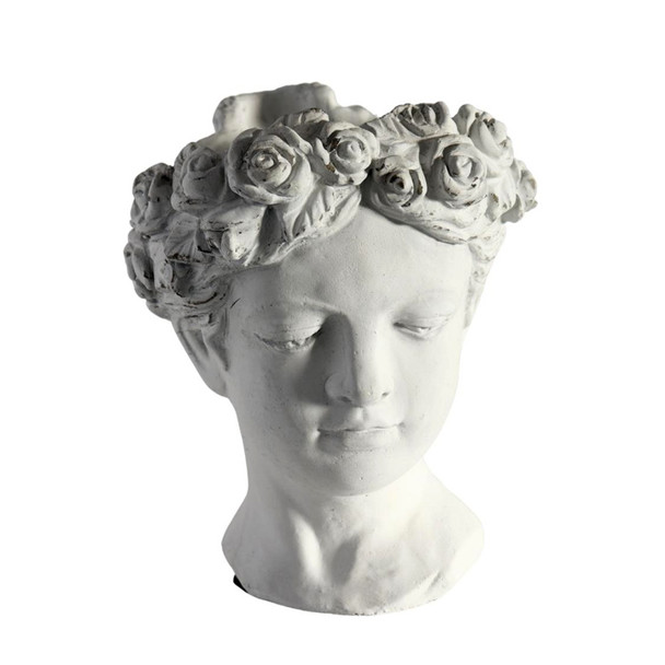 16397SA584 Small White Flower Crown Female Bust