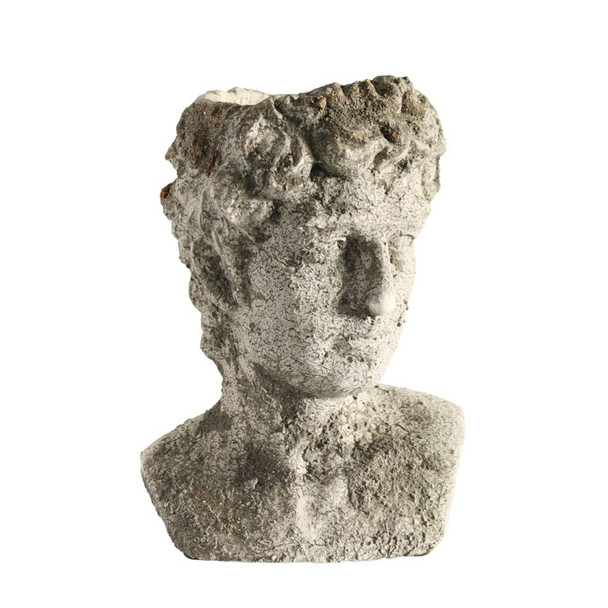 16400LB18 Large Rough Ceramic Grey Male Bust
