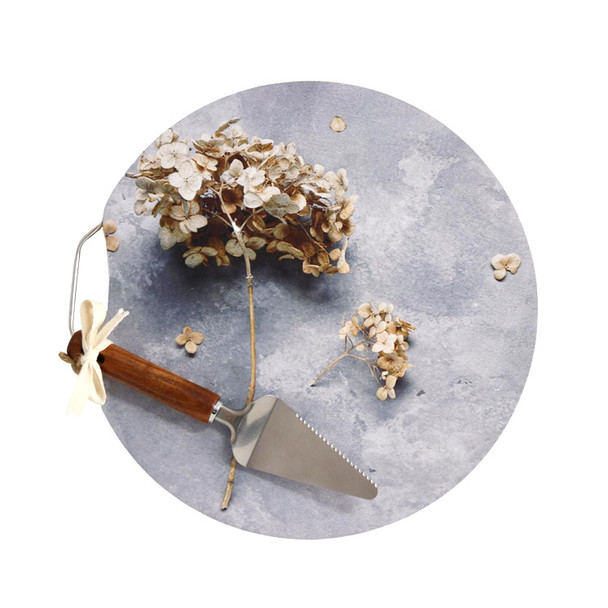 BAMCB3 Bamboo Cake Board - Hydrangea on concrete