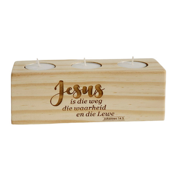 CANH3T1 Candle Holder incl 3 Tea light Candles  Jesus, Johannes 14:5