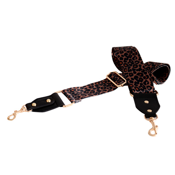 SRAPA3 Bag Strap - Brown And Gold Leopard Print