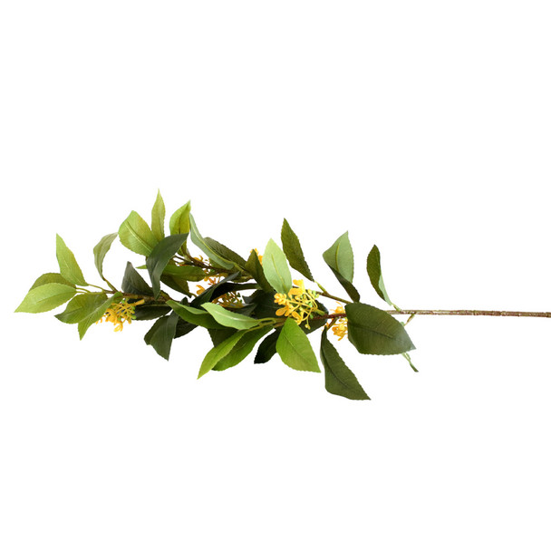 XSJ014 Artificial Yellow Flowers And Green Leaves Branch