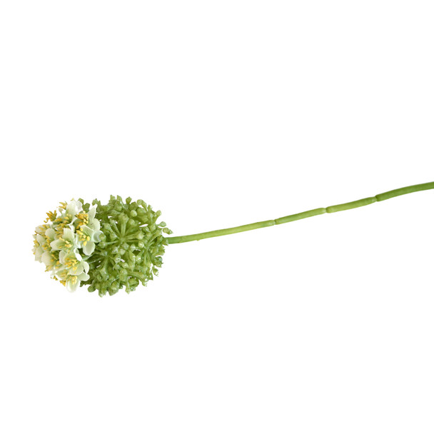 JM872300 Artificial Flower - White And Yellow Buds And Leaves