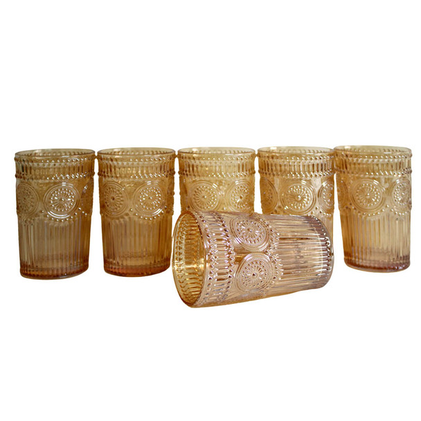 7133C Tall Drinking Glass (Set of 6) - Gold Chrome