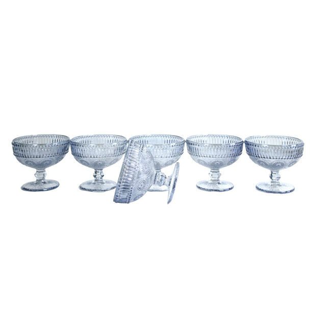 7137B Glass Bowl (Set of 6) - Polished Blue