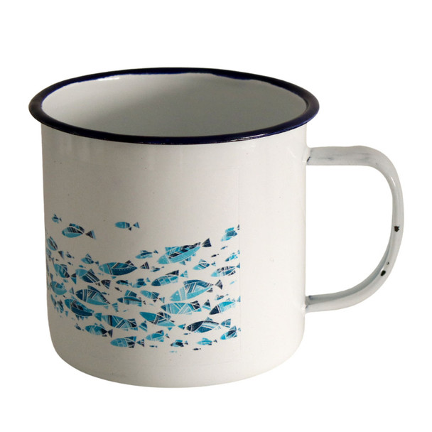 ENAP10 Printed Enamel Mug - Swimming Fish