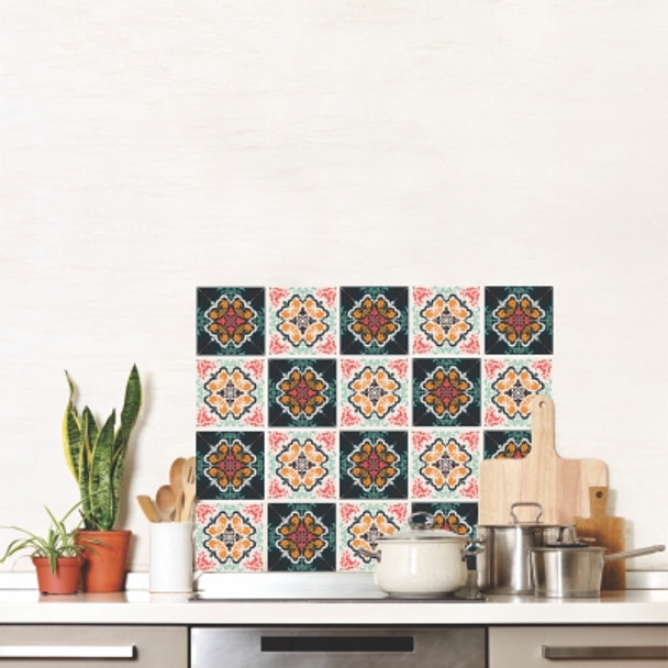 VTILE40 Vinyl Printed Wall Tile Sticker - Mexican Pottery