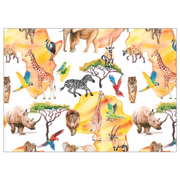 PVCPM57 PVC Placemat - Animal African Map