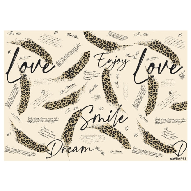 WRAP23 Gift Wrap Sheet - Leopard Skin Brush