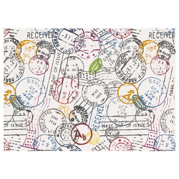 PLACEML254 Disposable Placemat - Colourful Stamp