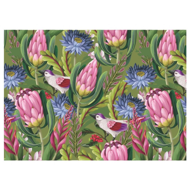PLACEML260 Disposable Placemat - Trendy Floral With Birds