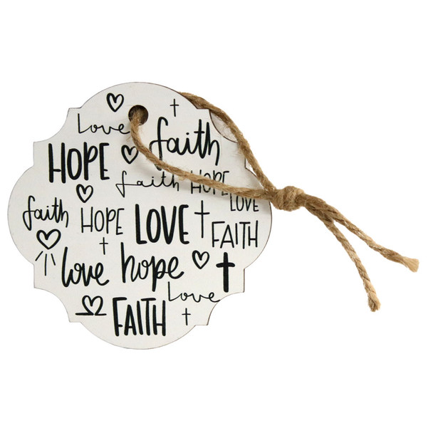 WTAG18 Gift Wrap Tag - Hope Faith Love