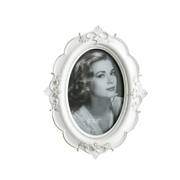 FZ160FB White Fleur De Lis Pattern Photoframe