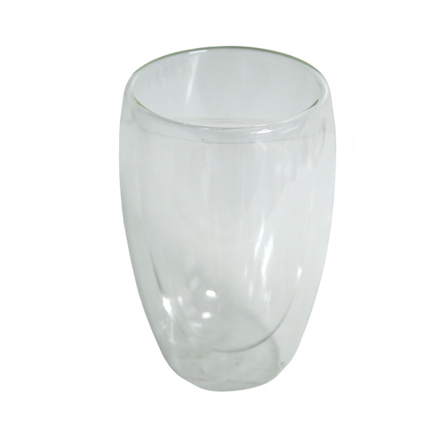GLASSM03 Clear Double Wall Glass 450ml Coffee Mug