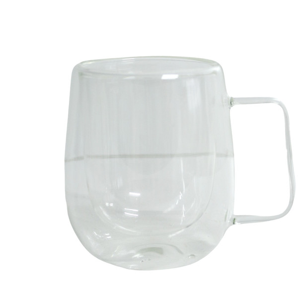 GLASSM07 Clear With Handle Glass 250ml Coffee Mug