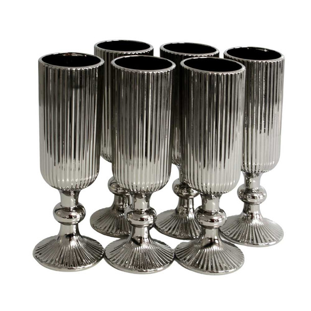 7116H Champagne Glasses Box Of 6 - Lined Pattern