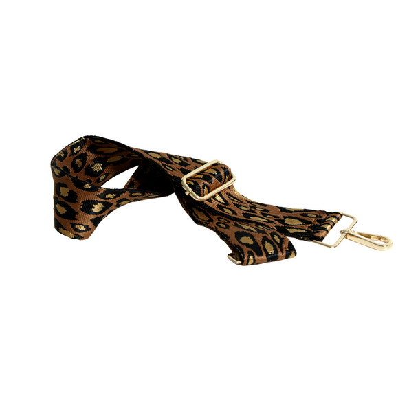 L1CC Smooth Bag Strap - Brown And Gold Leopard Pattern