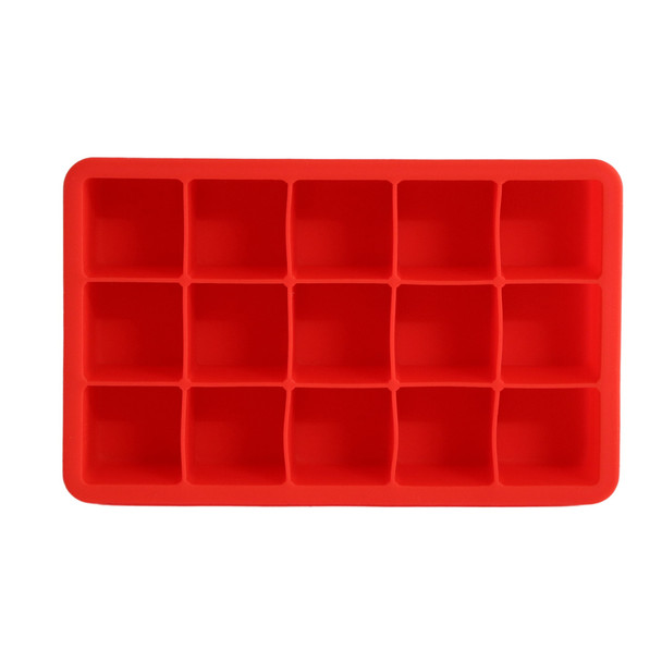 HH093D Silicone Ice Cube Tray - Red 15 Cubes