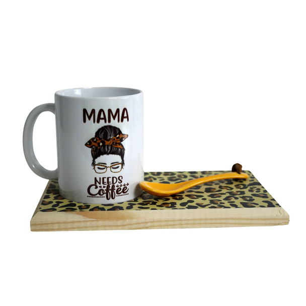 COFF5 Mug Tray With Mug - Mama Needs Coffee