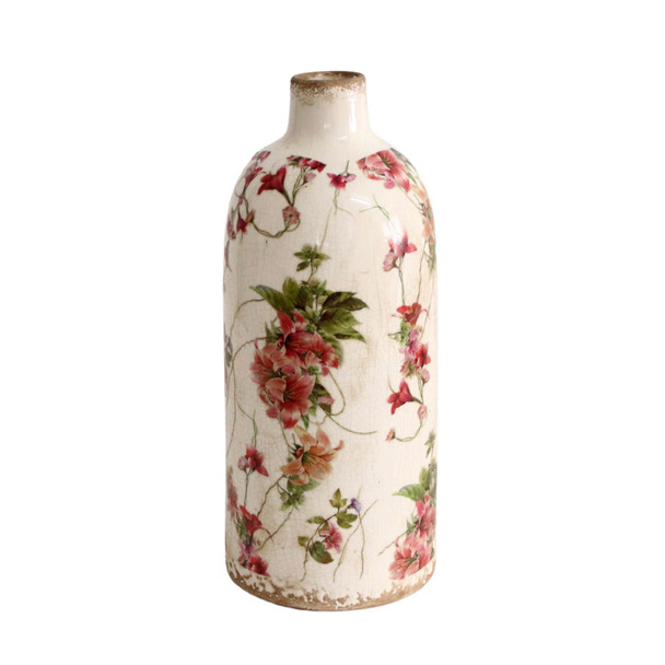P5130123 Ceramic Vase - Red Lilly Flowers