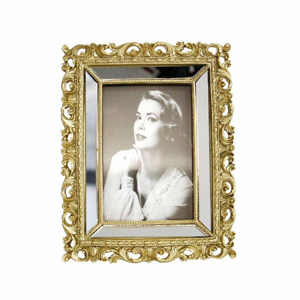 FZ042G4X6 Small Rectangle Twirl And Mirror Photoframe