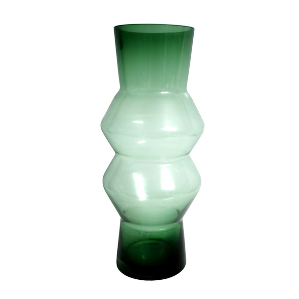 VA19114 Large Green Double Triangle Glass Vase
