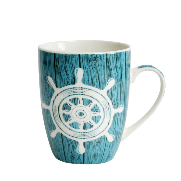 BPM3435GD Ceramic Mug - Stearwheel, Blue Wood Finish