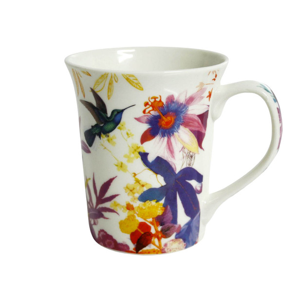 BPM4054C Ceramic Mug - Purple Flowers, Hummingbirds