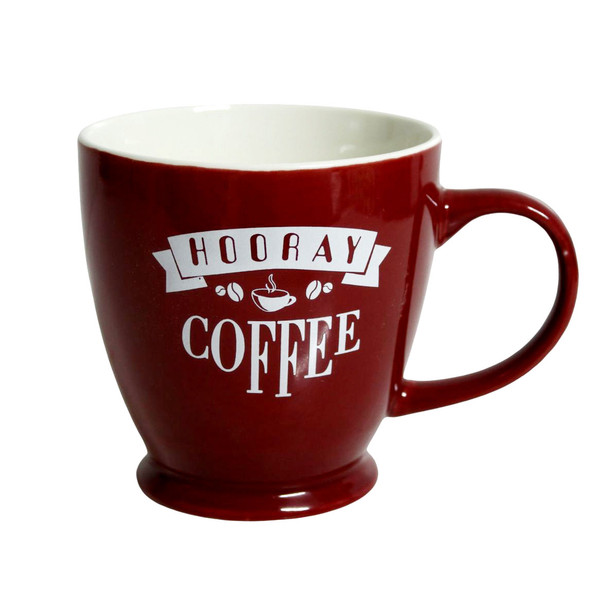 R4872C Ceramic Mug - Red, Hooray Coffee