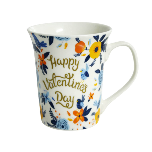 BPM4372D Ceramic Mug - Happy Valentine's Day, Flowers