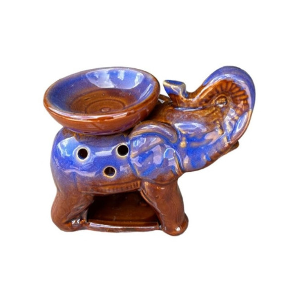 CB460B Ceramic Elephant Burner - Blue And Brown