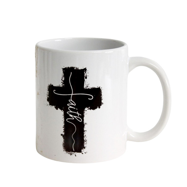 CPM107 Ceramic Printed Mug - Faith Cross