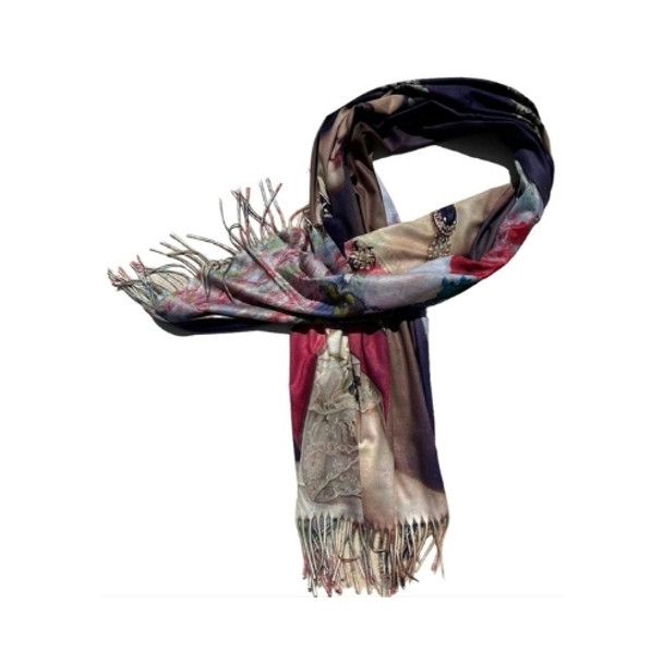 ZZ2311 Cashmere Scarf - Princess Alexandra, Bouquet Of Flowers