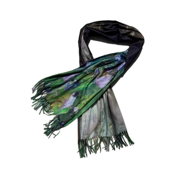 ZZ2314 Cashmere Scarf - Pandora Lady, Purple Flowers