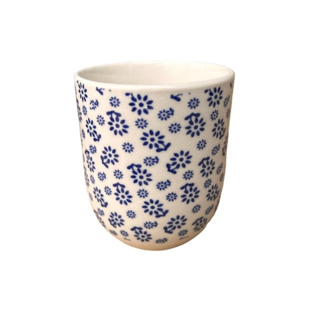 A034B Ceramic Tea Cup Set of 6 - Blue Tiny Flowers
