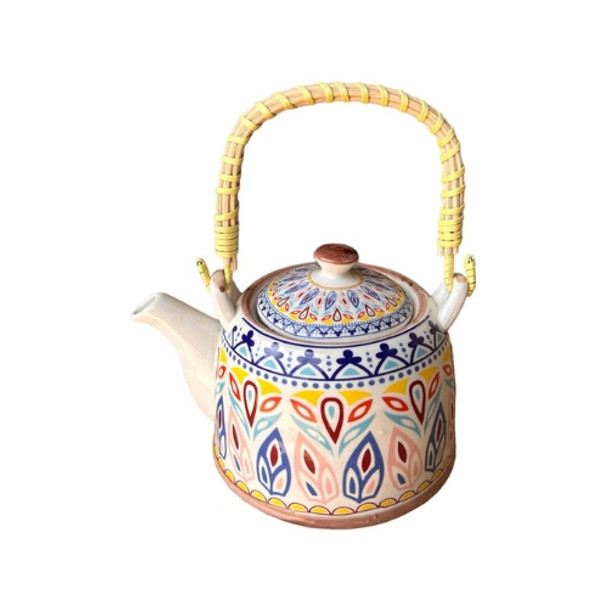 A078A Ceramic Chinese Tea Pot - Pastel Mosaic Patterns